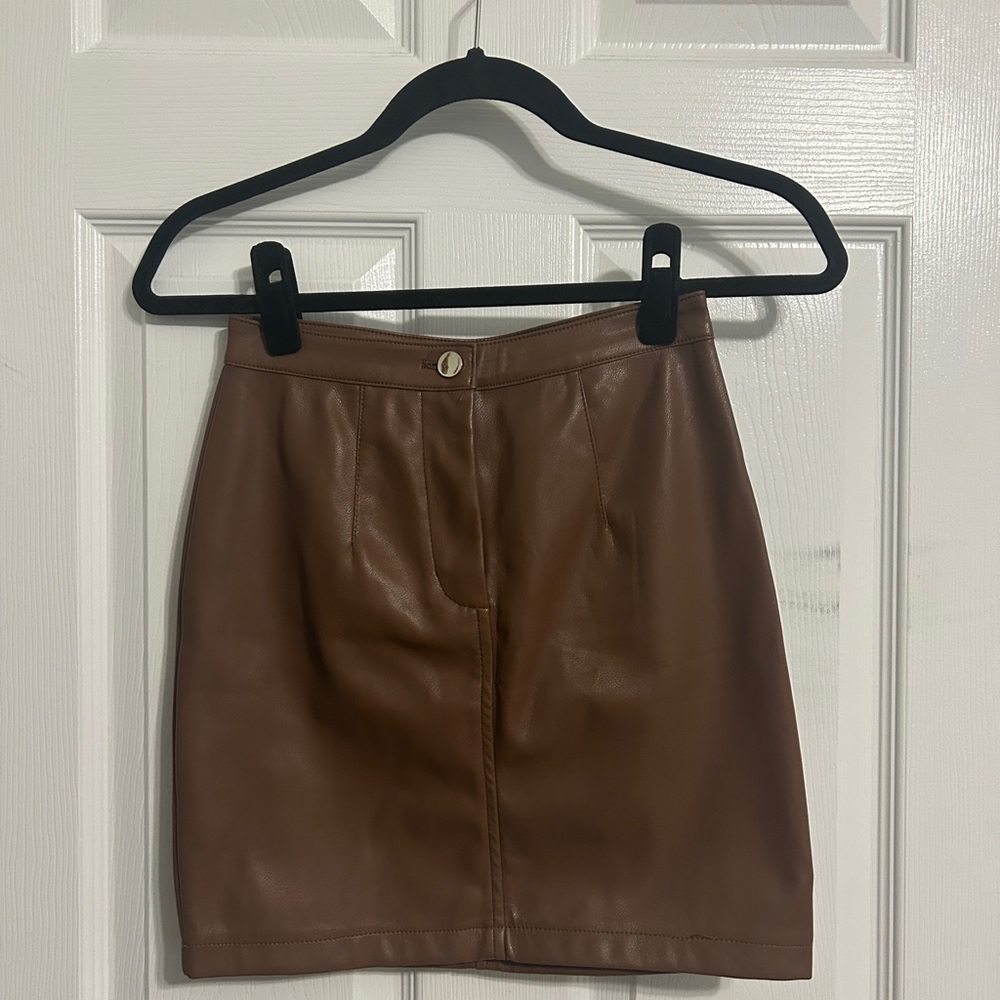 Vegan Leather brown skirt